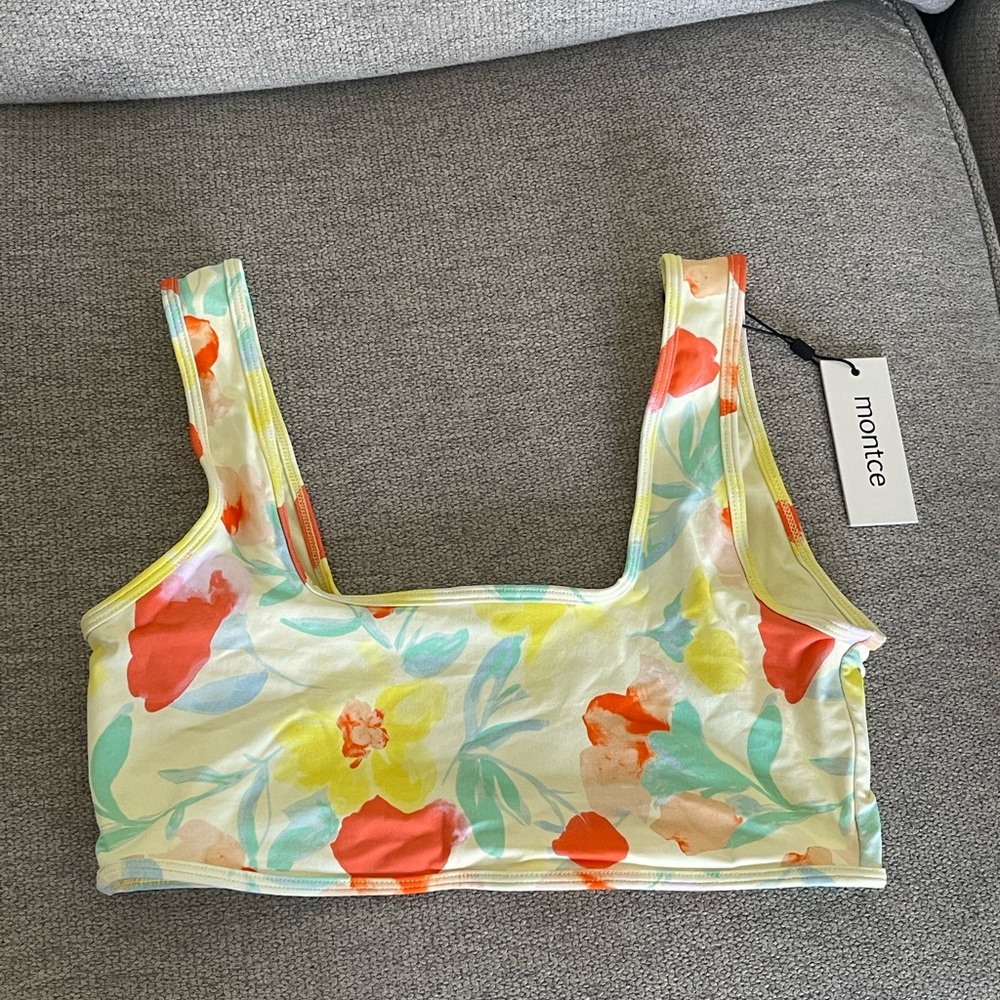 Floral Square Neck Bikini Top/Bralette